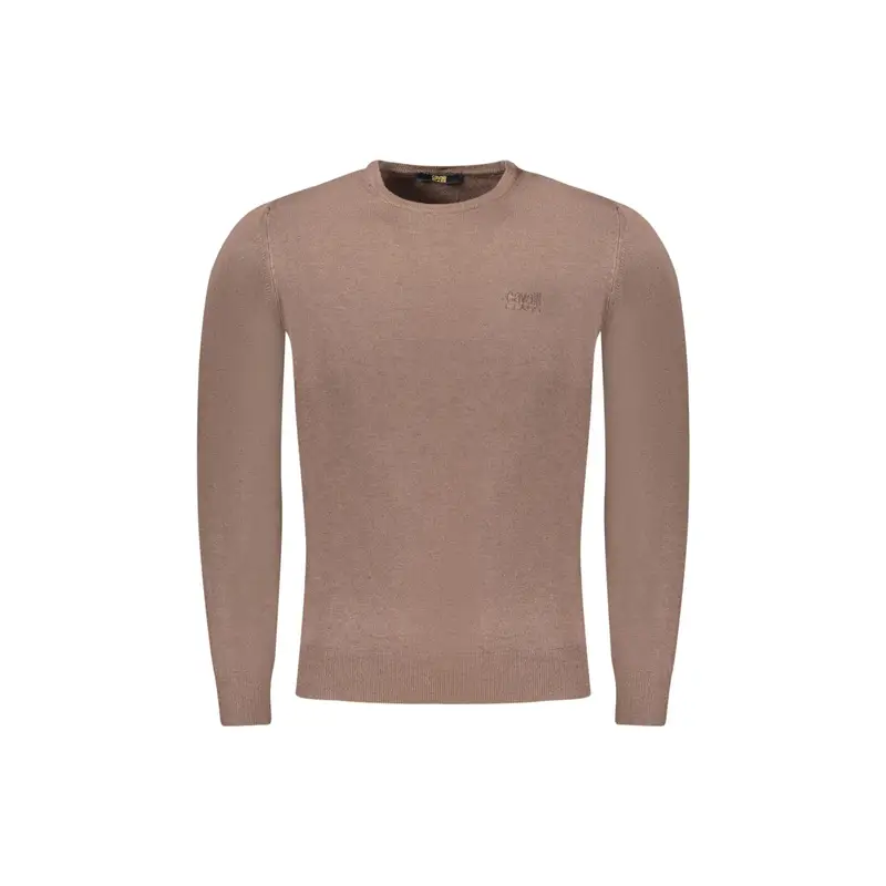 Maglia Uomo Marrone Girocollo con Logo