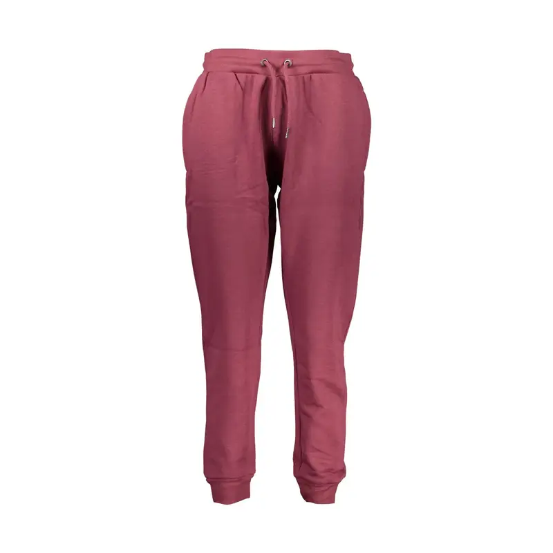 Pantalone Tuta Uomo Viola Felpato Elastico Ricamo Logo