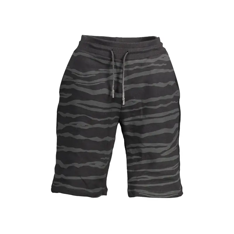 Cavalli Class Pantaloni Corti Uomo Nero con Stampa Logo