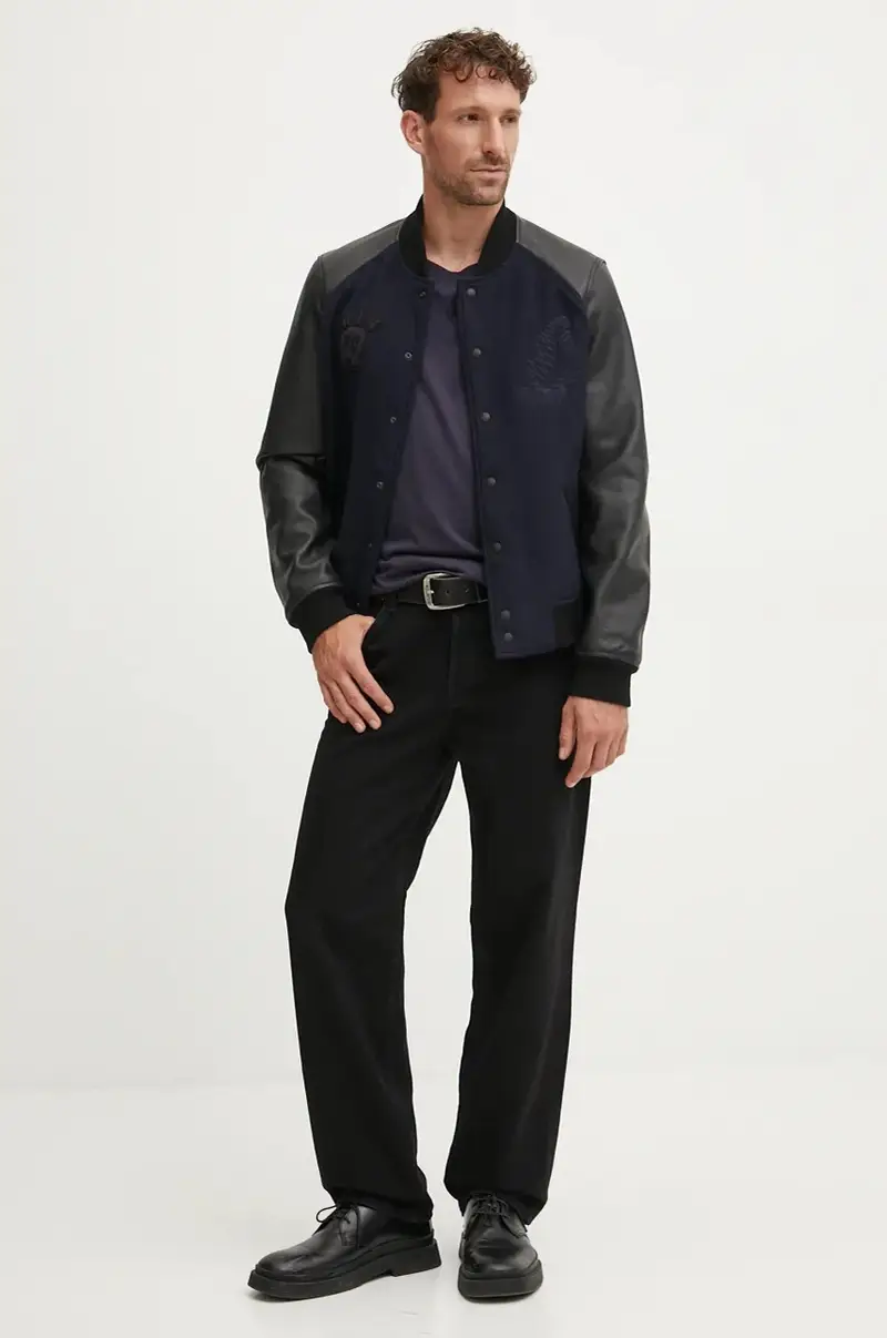 camicia a maniche lunghe uomo colore blu navy MTO018012201 miniatura 2