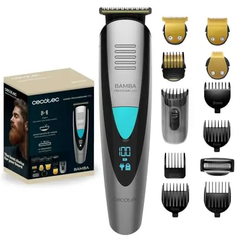 Cecotec Regolabarba Rasoio Elettrico - Tagliacapelli Precisioncare Trimmer. 5In1, Waterproof, Autonomia 60Min, Lame In