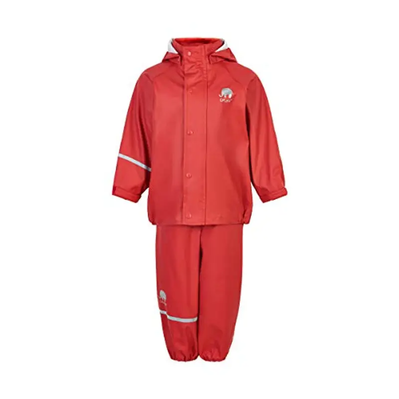 Celavi Basic Rainwear Set-Solid Pu Giacca Antipioggia, Baked Apple, 119/127 cm/6-7 Anni Unisex