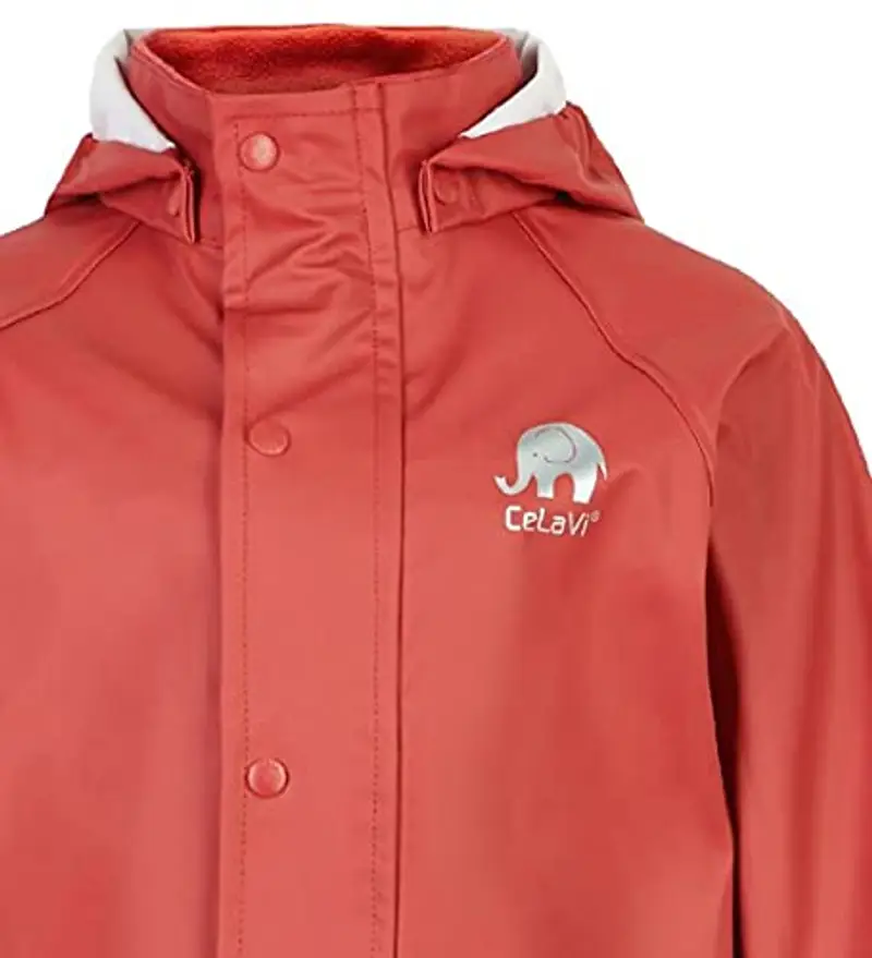 Celavi Basic Rainwear Set-Solid Pu Giacca Antipioggia, Baked Apple, 119/127 cm/6-7 Anni Unisex miniatura 3