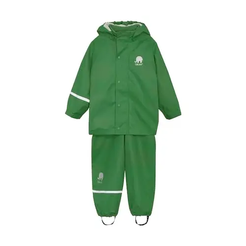 Celavi Basic Rainwear Set-Solid Pu Giacca Antipioggia, Elm Green, 3-4 Anni Unisex