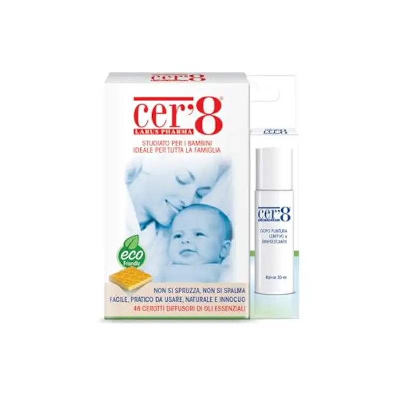 Cer'8 Cerotti Diffusori di Oli Essenziali Confezione da 48 Pezzi con Dopo Puntura Naturale - Edizione Limitata Estate 2025