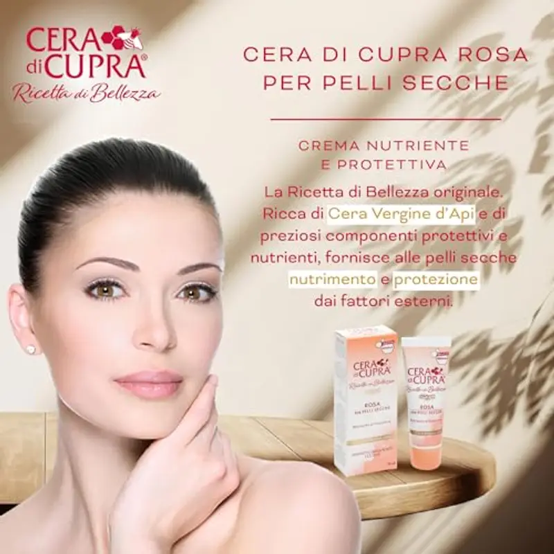 Cera di Cupra, Crema Rosa Formulazione Tradizionale, con Cera Vergine d'Api, Ricca di Componenti Protettivi, ad Azione miniatura 2