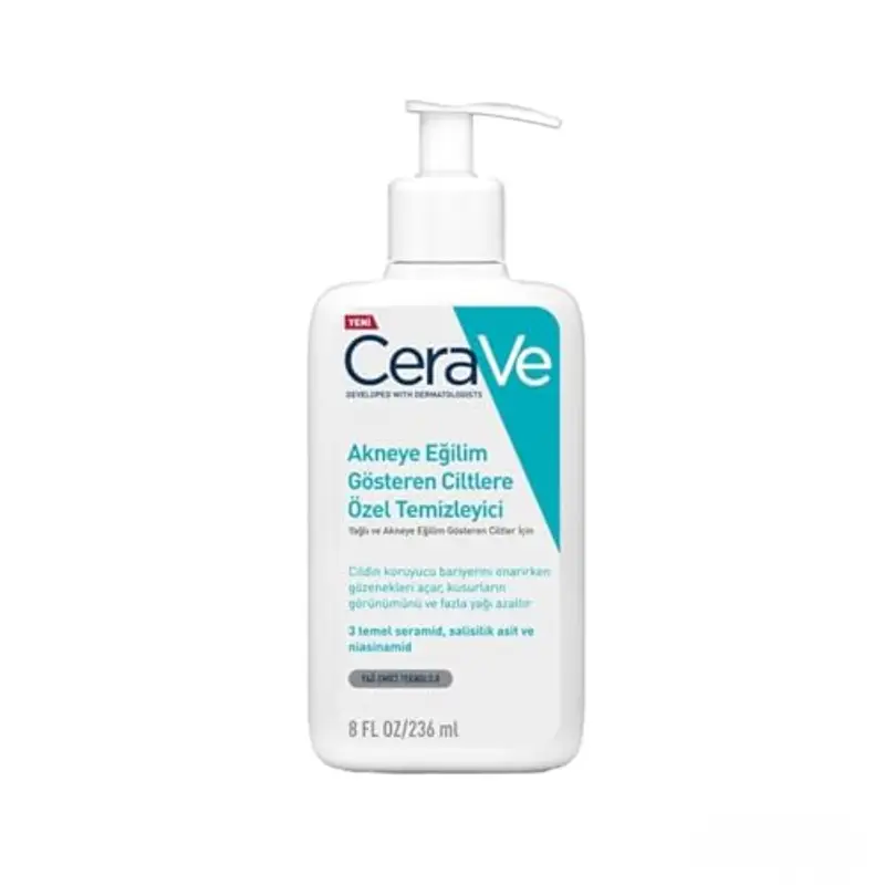 CeraVe Detergente Controllo Imperfezioni, Per Pelle Grassa con Tendenza Acneica, Azione Purificante, Imperfezioni Ridotte, Con Acido Salicilico e Argilla Purificante, 236 ml