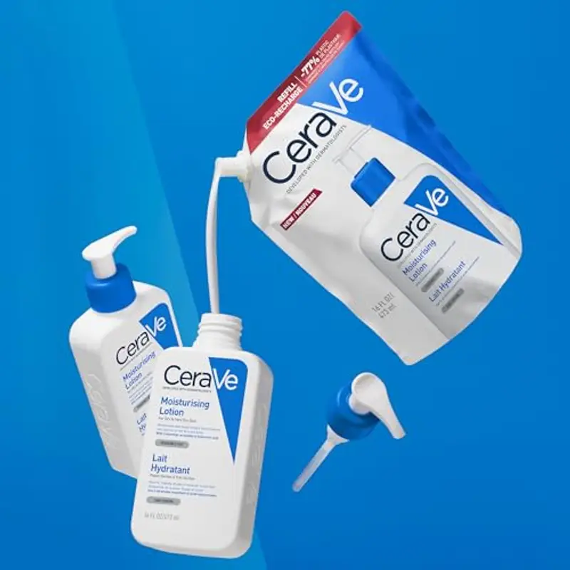 CeraVe Lozione Idratante, Per Pelli da Secche a Molto Secche, Barriera Cutanea Sana e Ripristinata, Con Ceramidi e Acido Ialuronico, Confezione Refill, 473 gr miniatura 3