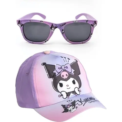CERDÁ LIFE'S LITTLE MOMENTS Set De sol HK Summer 2025 Cappellino da Baseball, Gorra y Gafas Kuromi, Taglia Unica Unisex