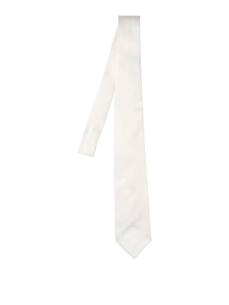 Cravatta In Seta Bianco
