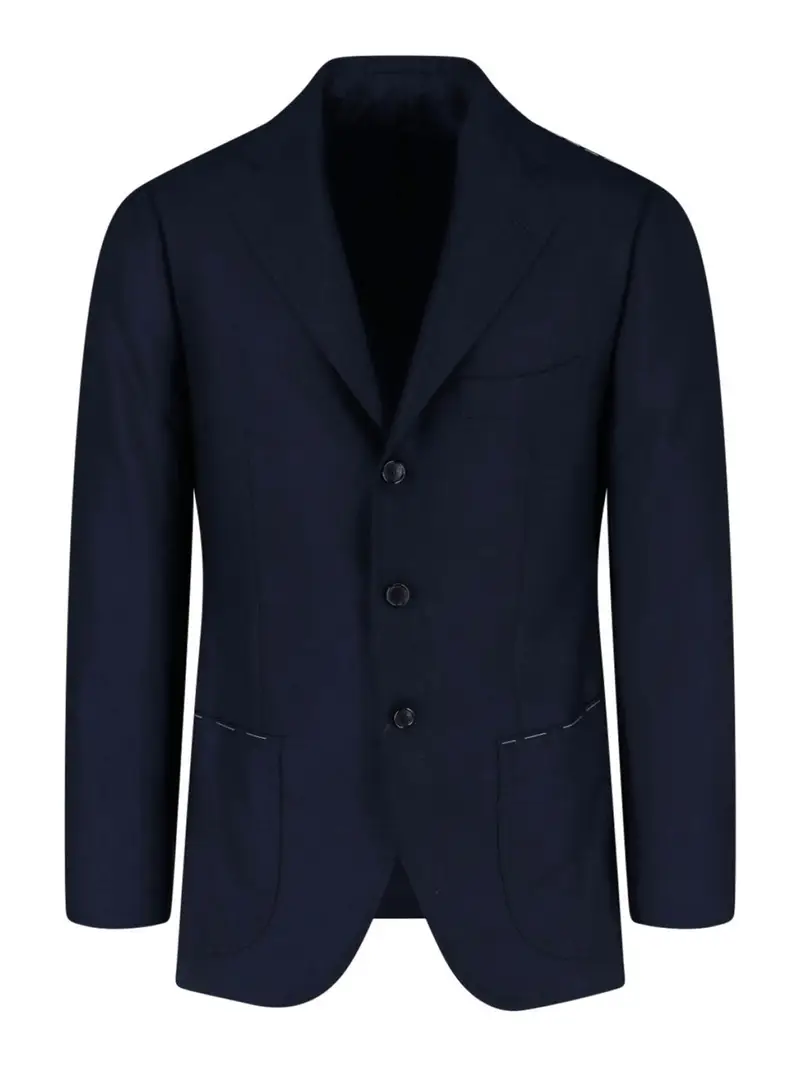 Giacca Monopetto In Cashmere Blu