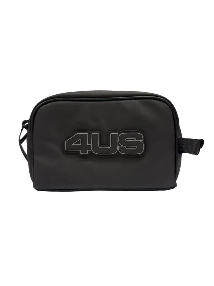 pochette nera uomo in ecopelle maxi logo