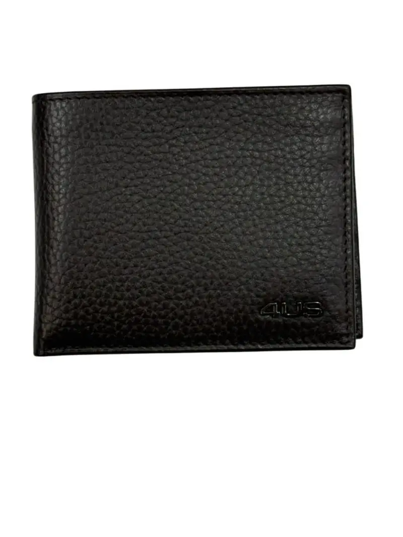 Cesare Paciotti portafoglio marrone uomo in ecopelle martellata mini logo in metallo