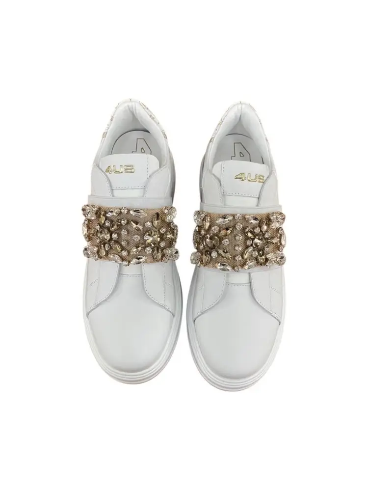 scarpe bianche donna logo sul retro miniatura 2