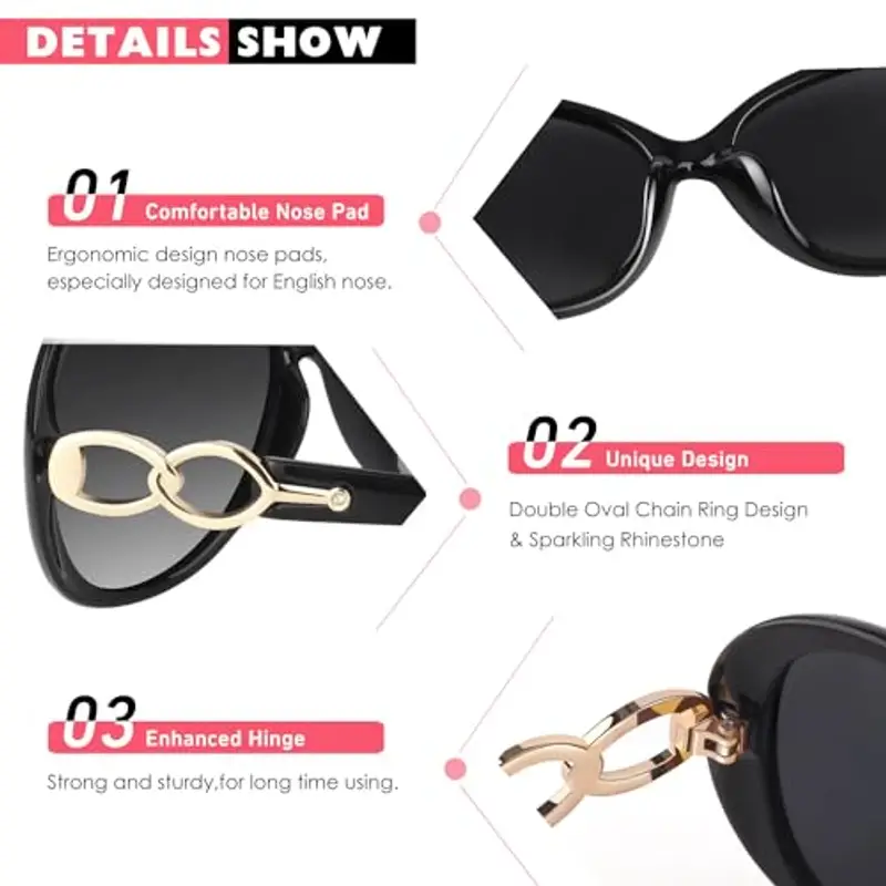 CGID Occhiali da sole Donna Nero 1603696 miniatura 3