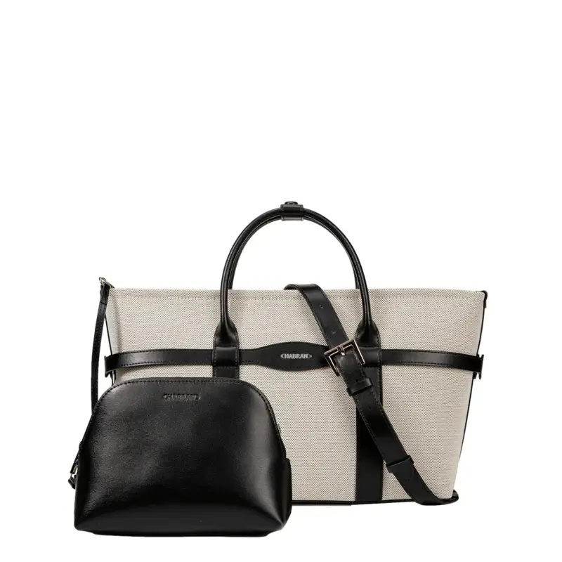 Borsa a mano in sintetico con dettagli in pelle di vitello per donna Chabrand Maëlys