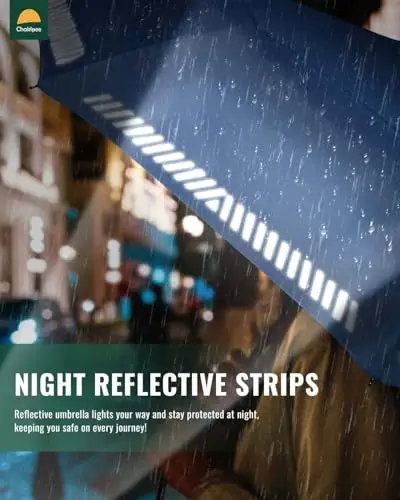 Chakipee 8 ossa Ombrello Pieghevole Pioggia da Viaggio Antivento miniatura 2