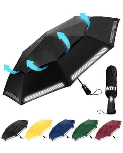 Chakipee 8 ossa Ombrello Pieghevole Pioggia da Viaggio Antivento
