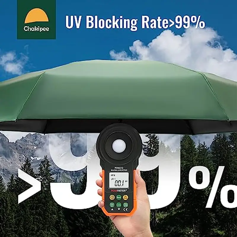 Chakipee Mini Regenschirm Klein Taschenschirm Mit 6 Rippen kompakt Faltbar Leicht Im Freien UV Schutz Regenschirme Schirm für Sonne und Regen Grün miniatura 2