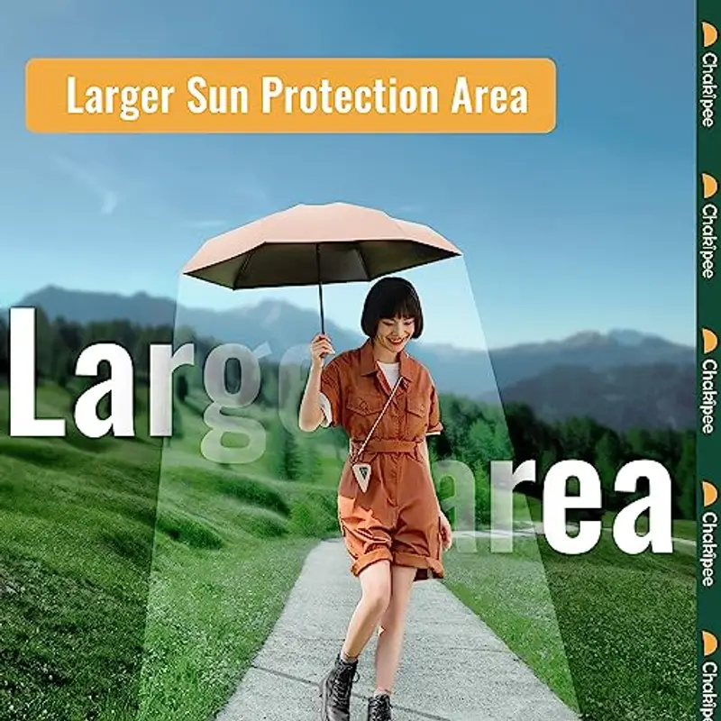 Chakipee Mini Regenschirm Klein Taschenschirm Mit 6 Rippen kompakt Faltbar Leicht Im Freien UV Schutz Regenschirme Schirm für Sonne und Regen Rosa miniatura 3