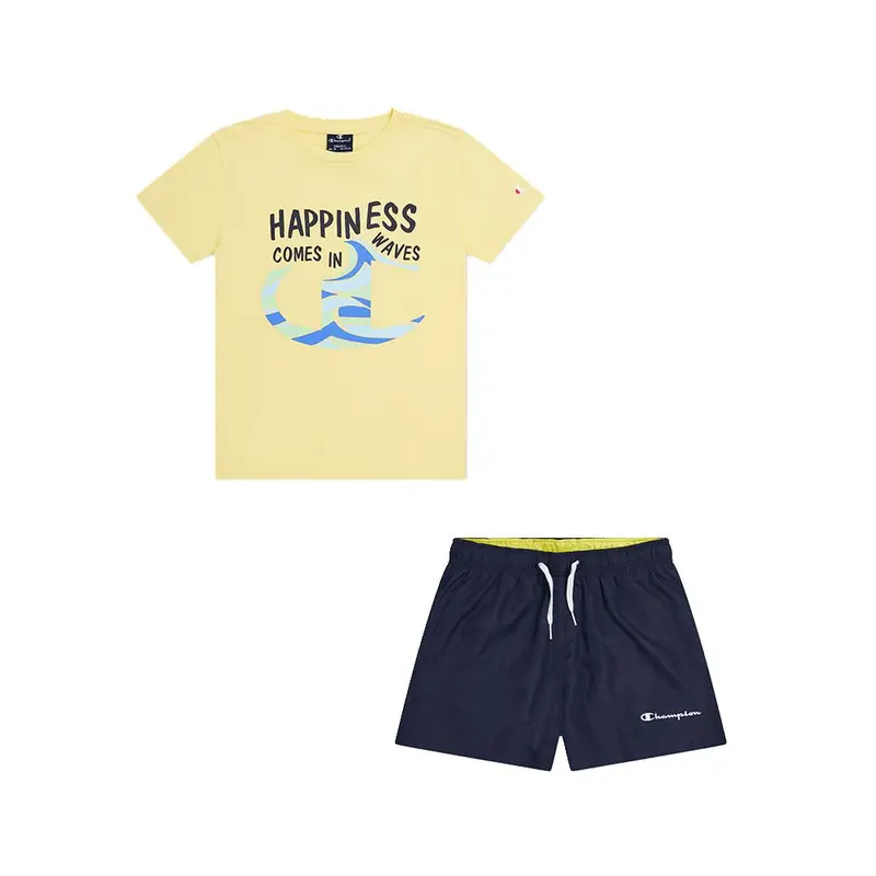 Completo Sportivo T-Shirt + Shorts Giallo Blu Bambino S