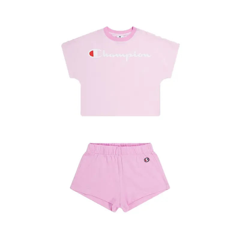 Completo Sportivo T-Shirt + Shorts Rosa Bambina M