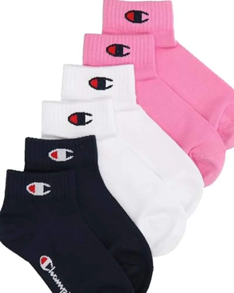 Champion Core Socks Junior 6PP Quarter Calzettoni, Rosa (Fucsia), 27-30 Unisex miniatura 3