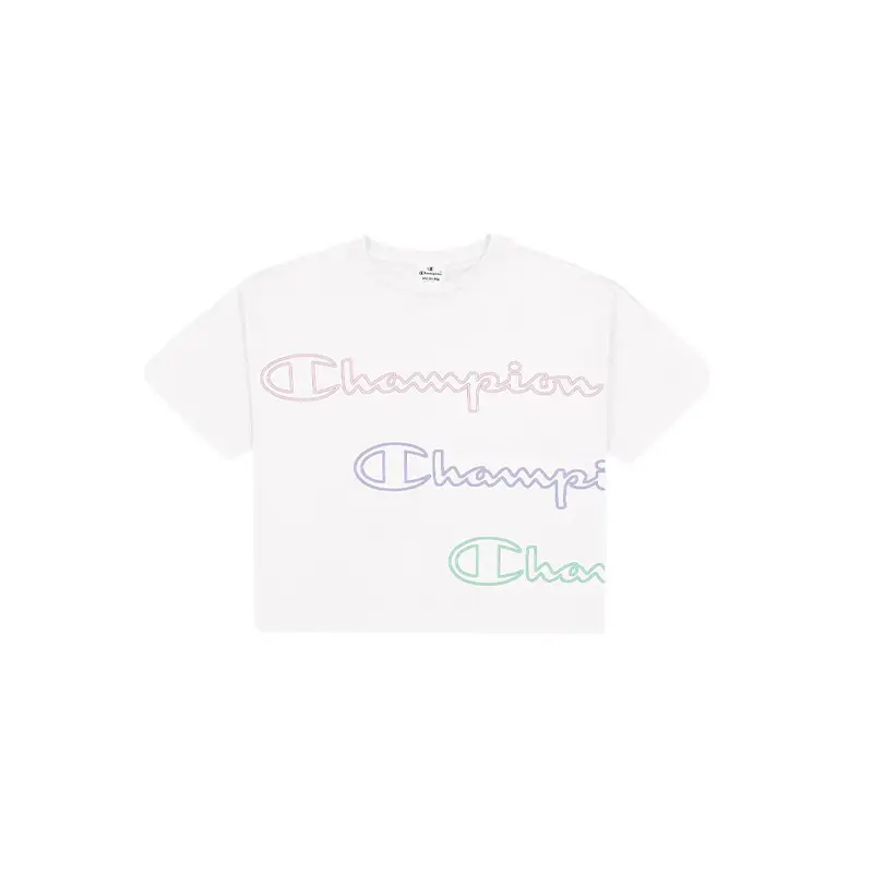 Cropped T-Shirt Multilogo Bianco Donna S