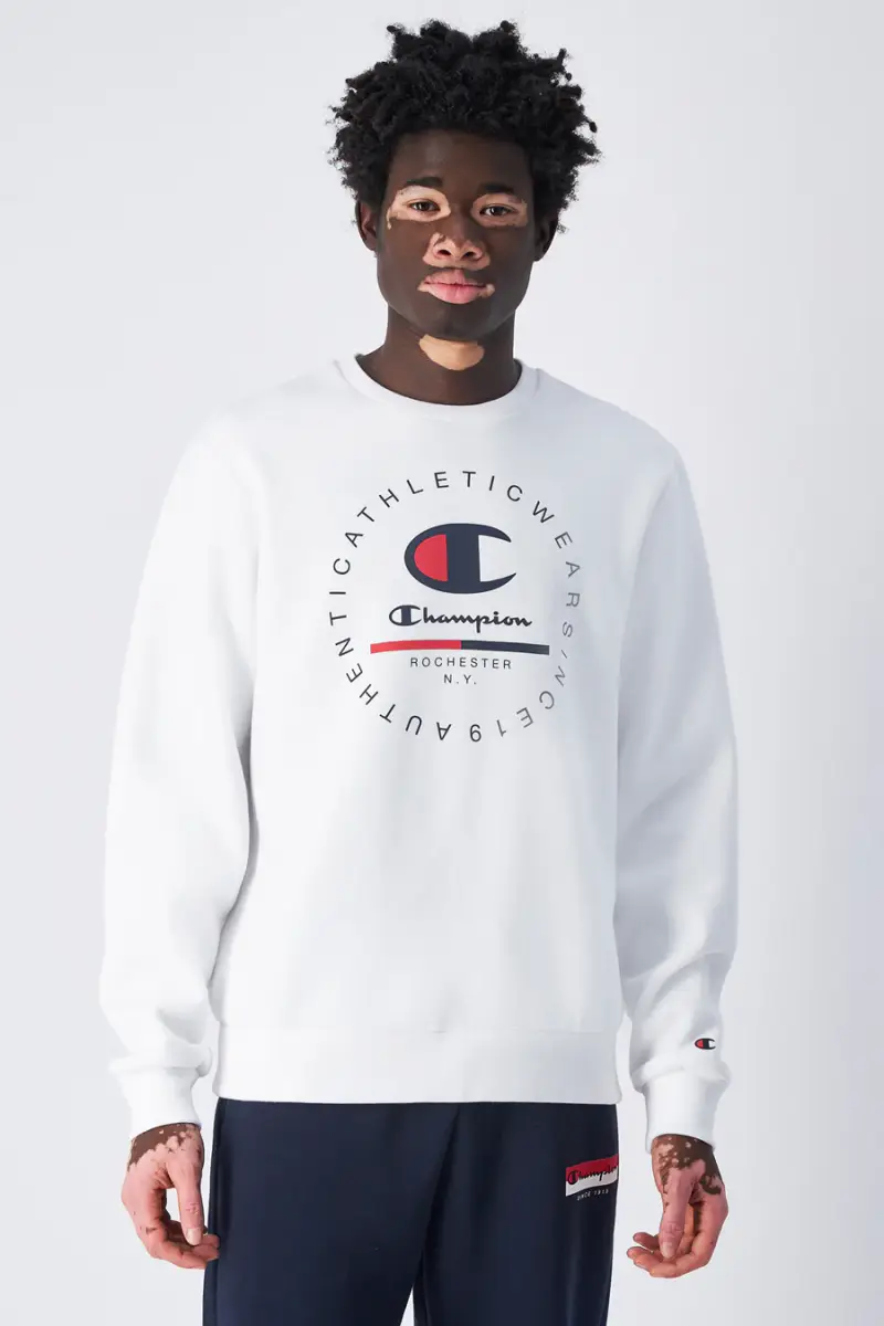 Felpa Bianca girocollo senza cappuccio Champion Crewneck Sweatshirt [BIANCO]