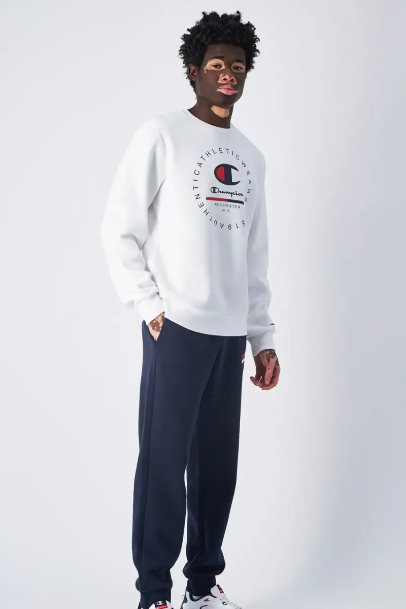 Felpa Bianca girocollo senza cappuccio Champion Crewneck Sweatshirt [BIANCO] miniatura 5