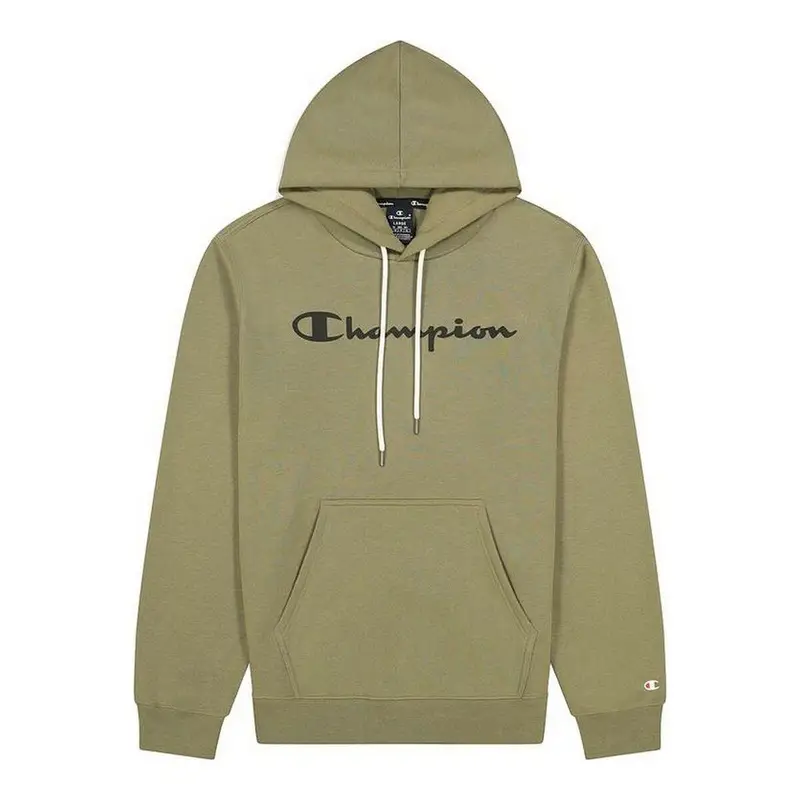 Felpa con Cappuccio Uomo Champion Script Logo Print Marrone | Champion Verde