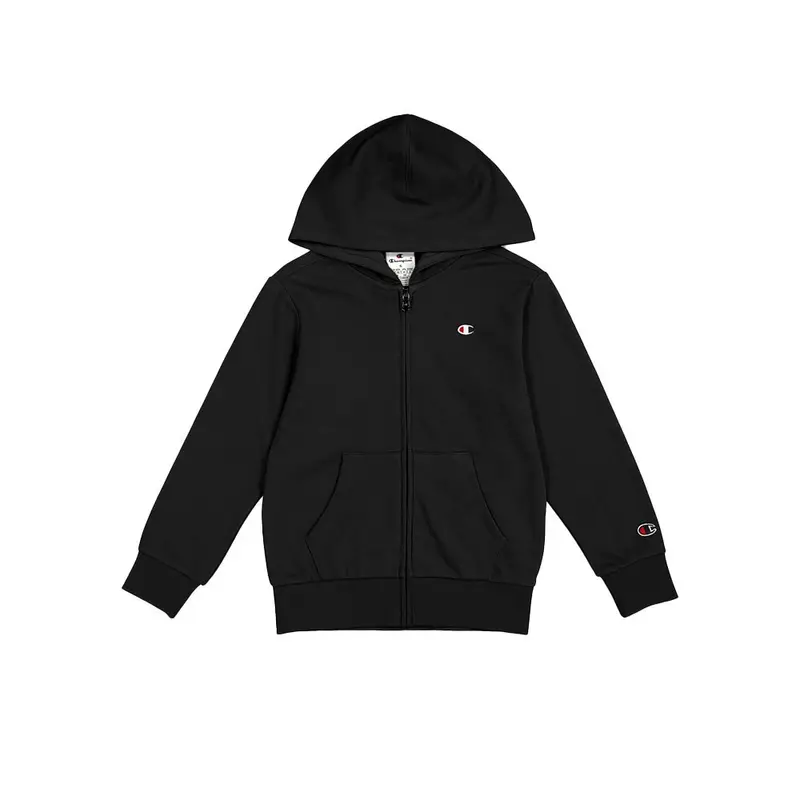 Felpa Con Cappuccio Zip Nero Bambino L