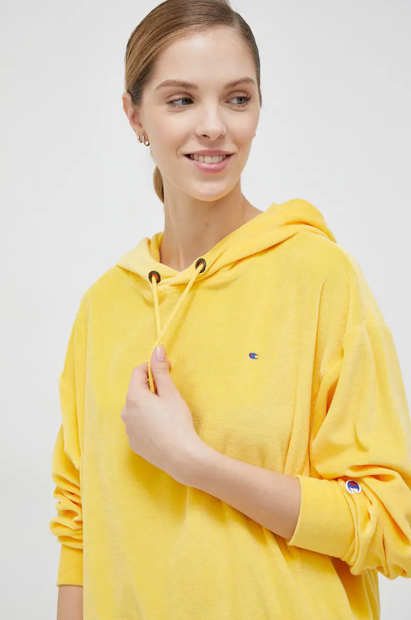 felpa donna con cappuccio Giallo miniatura 4