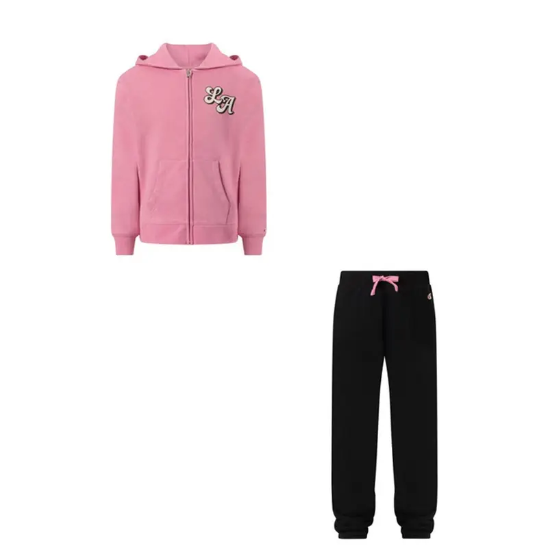 Felpa Palestra Full Zip Con Cappuccio Rosa Bambina S