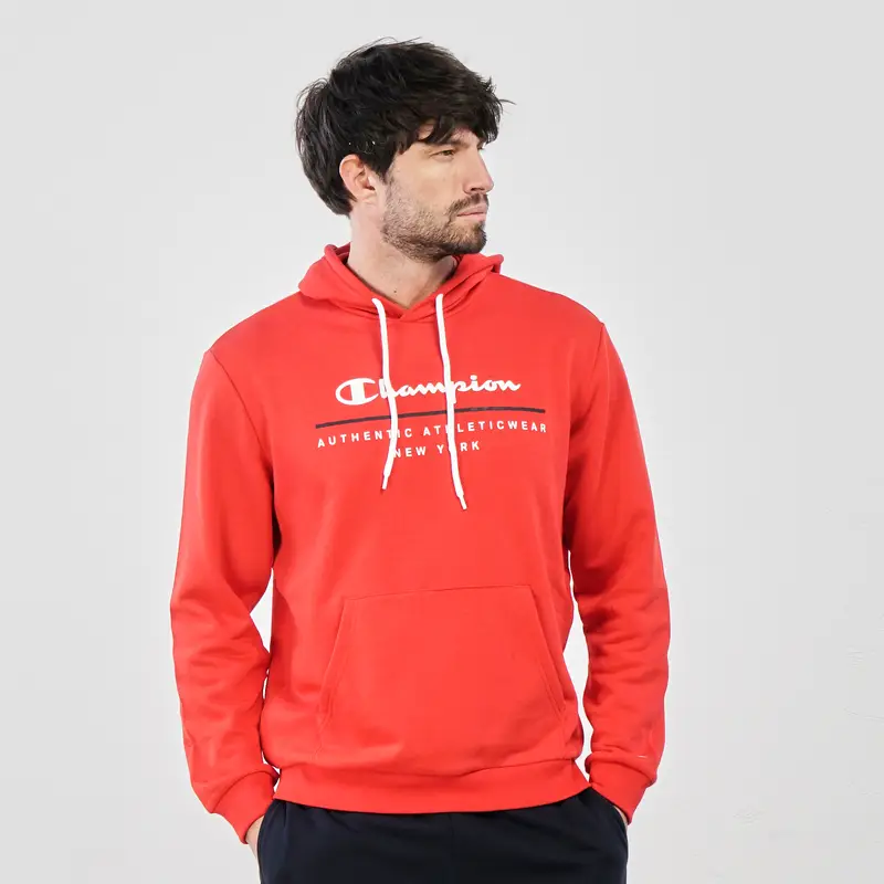 Felpa sportiva rossa con cappuccio