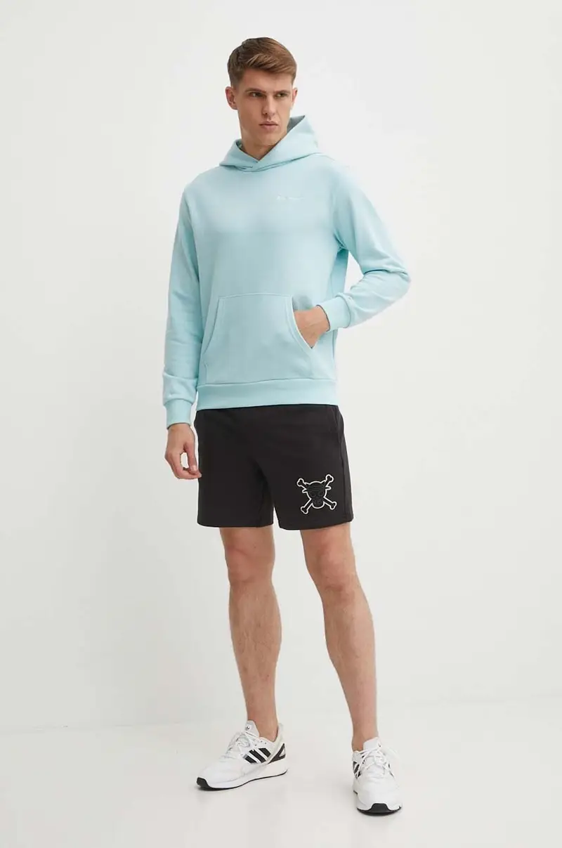 felpa uomo colore blu con cappuccio E20000 miniatura 2