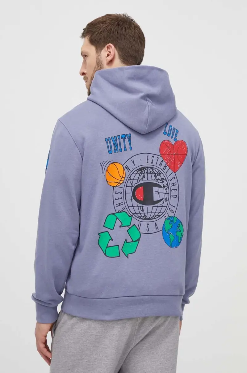 felpa uomo colore violetto con cappuccio 219785