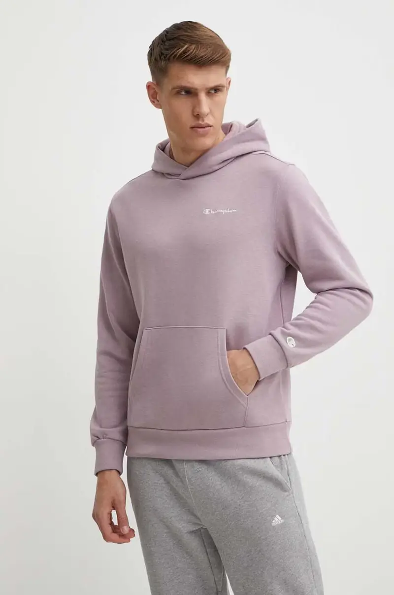 felpa uomo colore violetto con cappuccio E20000 Rosa