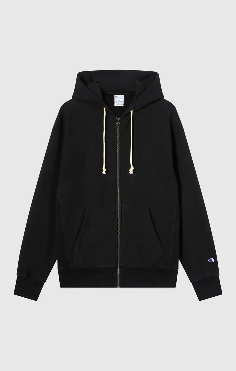 Full Zip Hoodie Sweatshirt BLACK