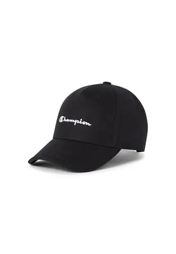Champion Icons Accessories Junior Caps-802421 Woven Cotton Twill Small Script Logo Cappellino da Baseball, Nero, Taglia