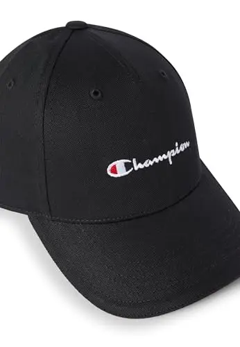 Champion Icons Accessories Junior Caps-802421 Woven Cotton Twill Small Script Logo Cappellino da Baseball, Nero, Taglia miniatura 3
