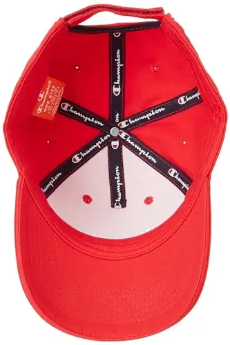 Champion Icons Accessories Junior Caps - 802421 Woven Cotton Twill Small Script Logo Cappellino da Baseball, Rosso miniatura 3