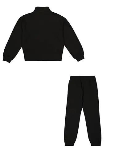 Champion Legacy Girl-Full Zip Sweatsuit Elastic Cuff Tuta da Allenamento, Black (KK001), 7 miniatura 2