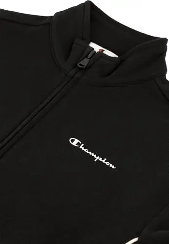 Champion Legacy Girl-Full Zip Sweatsuit Elastic Cuff Tuta da Allenamento, Black (KK001), 7 miniatura 3