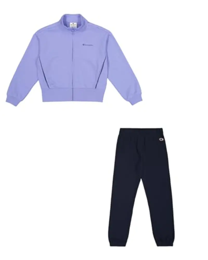 Champion Legacy Girl-Full Zip Sweatsuit Elastic Cuff Tuta da Allenamento, Purple (VS097), 3-4 Anni Bambine e Ragazze
