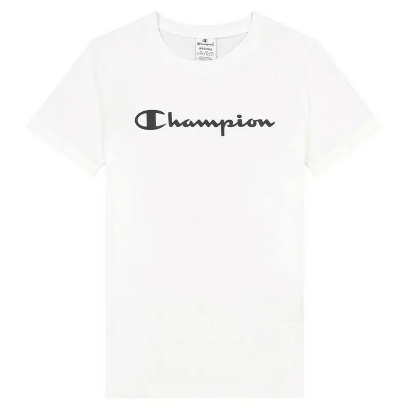 Maglia a Maniche Corte Donna Champion Big Script Logo Bianco | Champion