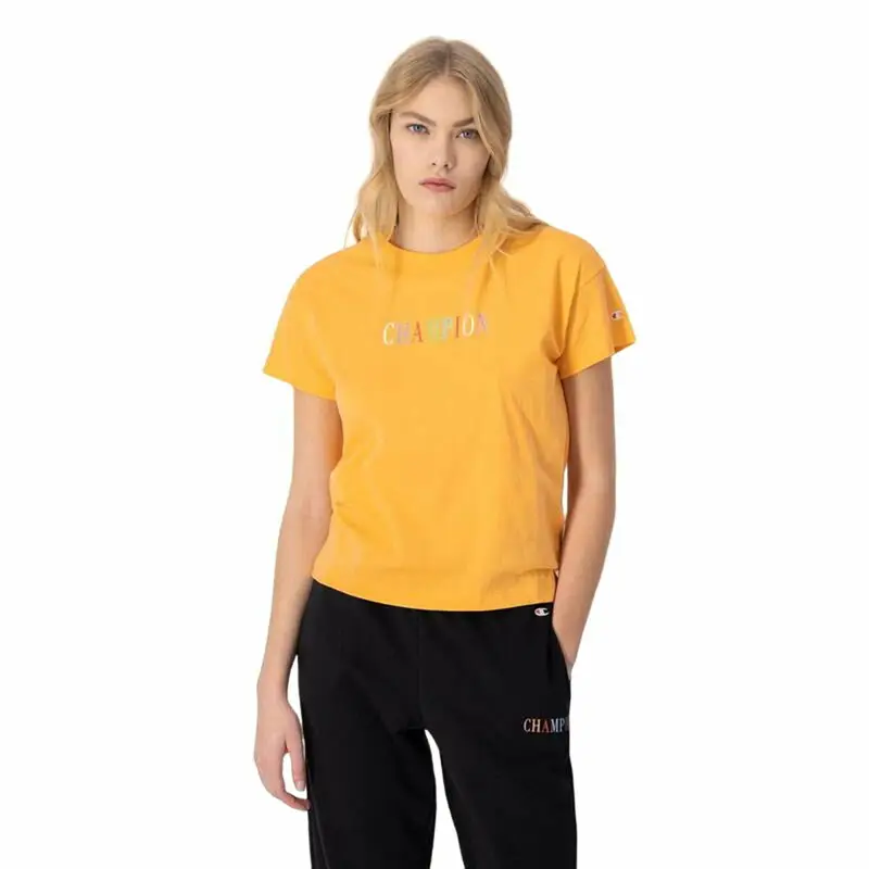 Maglia a Maniche Corte Donna Champion Crewneck Croptop Giallo | Champion