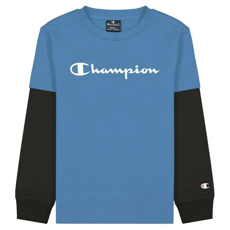 Maglia a Maniche Corte per Bambini Champion Two Sleeves Azzurro | Champion Blu