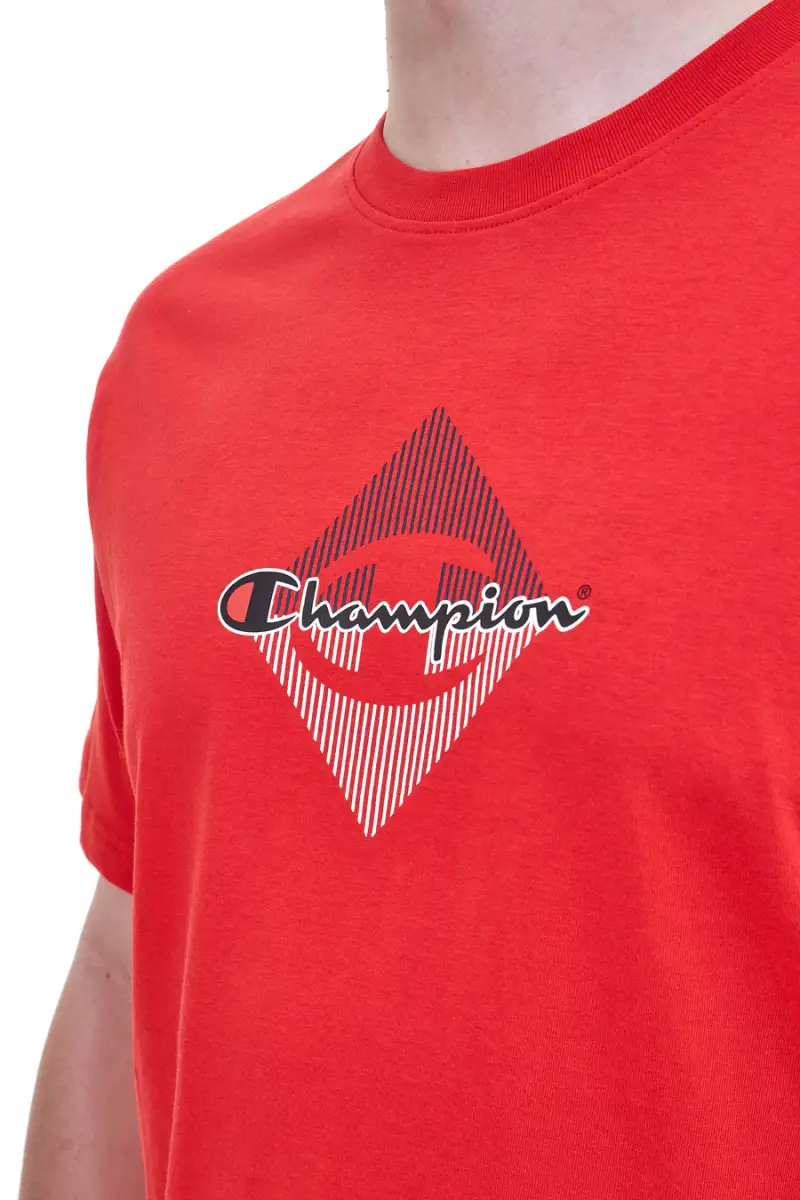 Maglietta Girocollo a Maniche Corte Rossa CHAMPION SS Tee [ROSSO] miniatura 2