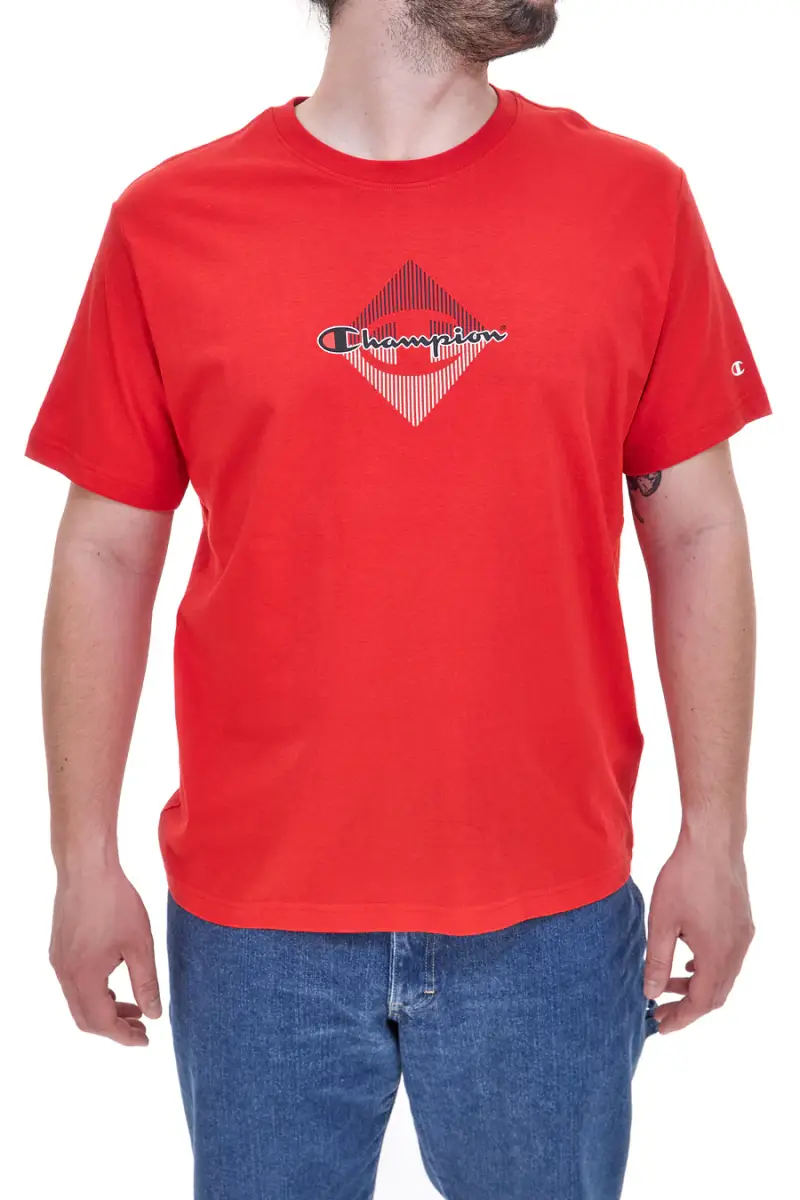 Maglietta Girocollo a Maniche Corte Rossa CHAMPION SS Tee [ROSSO]